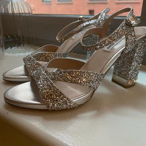 Miu Miu Glitter Sandals Block Heel US 8